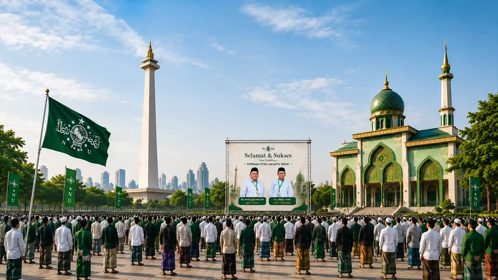 Kebersamaan pengurus dan warga Nahdlatul Ulama Pengurus Wilayah Provinsi Papua Selatan